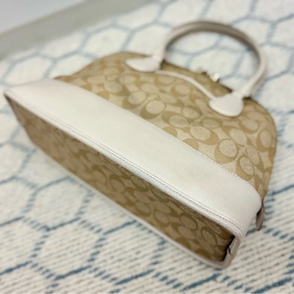 COACH Y2K Everyday Signature Monogram Coated Canvas Peyton Cora Dome Satchel Bag